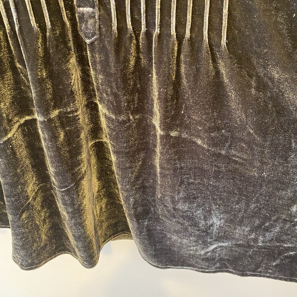 Coldwater Creek Top Women's XL Olive Velour Collared Tunic Long Sleeve Soft - Picture 9 of 10